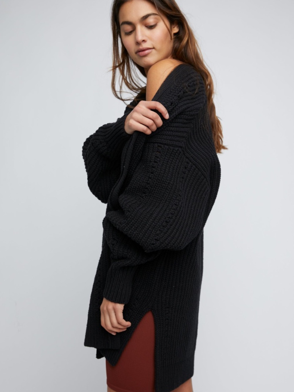 Free People Nightingale Cardi in Black